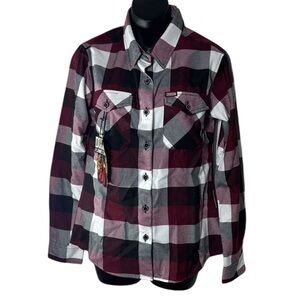 Dixxon flannel company women’s medium southpaw plaid shirt new